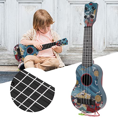 Kindergitarrenspielzeug mit 4 Nylonsaiten, Gitarrenspielzeug-Ukulele-Musikinstrument für die Hand-Auge-Koordination Ukulele für Kinder, die den Musiksinn Trainieren (Blau) von Vvikizy