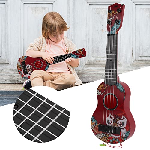 Kindergitarrenspielzeug mit 4 Nylonsaiten, Gitarrenspielzeug-Ukulele-Musikinstrument für die Hand-Auge-Koordination Ukulele für Kinder, die den Musiksinn Trainieren (Rot) von Vvikizy