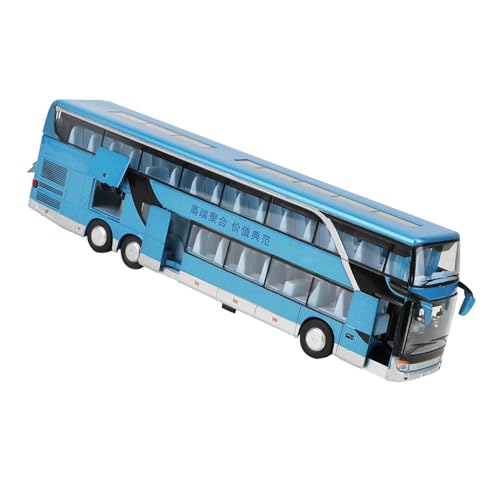 Vvikizy Drop-resistentes Doppeldeckerbus-Spielzeug aus Legierung mit LED-Licht und Musik, (Blau) von Vvikizy
