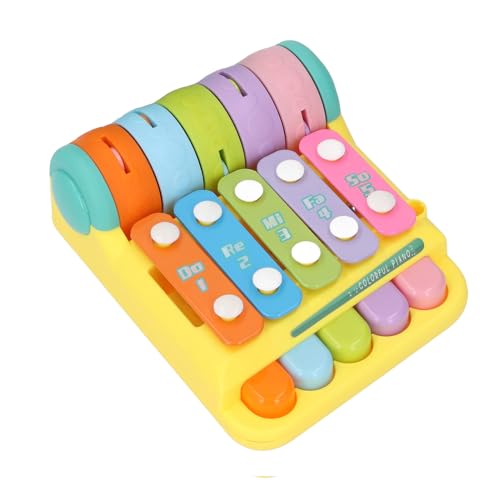 Vvikizy Interaktives Baby-Klavier-Klopfspielzeug, Trommel- und Touch-Spielklavier, Lerninstrument für Im Vorschulalter, 13,5 X 17 X 8 cm (Gelb) von Vvikizy