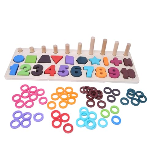 Zahlen-Matching-Spielzeug, 3-in-1-intelligentes Kinder-Matching-Puzzle für die Frühe Bildung, Block-Matching-Puzzles für Jungen und Mädchen (3-in-1-Regenbogen-Logarithmus-Brett) von Vvikizy