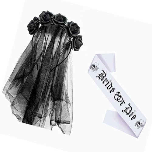 Halloween-Brautblumenkronen, Stirnbänder, Hochzeitsschärpe und Blumen-Haar-Accessoire für Kostümpartys, Requisiten, einzigartiger Hochzeitsschleier Halloween-Brautblumenkronen, Stirnbänder, Hochzeitsschärpe und Blumen-Haar-Accessoire für Kostümpartys, Requisiten, einzigartiger Hochzeitsschleier von Vynetra