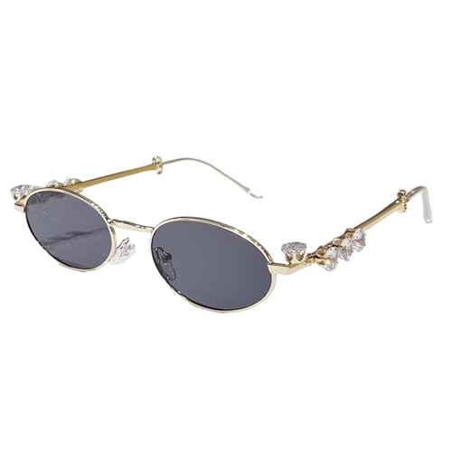 Vynetra Hip-Hop-Sonnenbrille mit Strasssteinen, stilvoll, dekorativ, ovaler Rahmen, Metall, Live-Show-Party, Foto-Requisiten, leichter ovaler Rahmen Vynetra Hip-Hop-Sonnenbrille mit Strasssteinen, stilvoll, dekorativ, ovaler Rahmen, Metall, Live-Show-Party, Foto-Requisiten, leichter ovaler Rahmen von Vynetra
