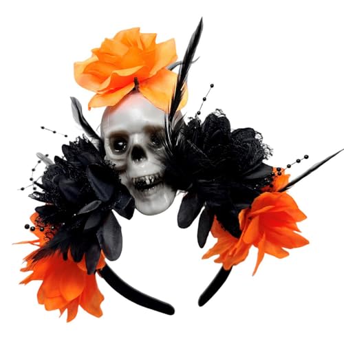 Vynetra Punk Flower Skull Headwear Dark Series Fashion Head Accessory Hairband For Halloween Event And Stage Show Dressingup Halloween Skull Hair Accessory Vynetra Punk Flower Skull Headwear Dark Series Fashion Head Accessory Hairband For Halloween Event And Stage Show Dressingup Halloween Skull Hair Accessory von Vynetra