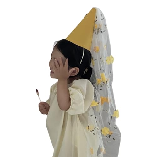 Vynetra Spitzen-Geburtstagshut, Blumen-Verzierung, Schleier, Party für Kinder, Mädchen, Geburtstag, Jahrestag, Feier, Fotografie, Kopfschmuck, Frauenschleier, Party Vynetra Spitzen-Geburtstagshut, Blumen-Verzierung, Schleier, Party für Kinder, Mädchen, Geburtstag, Jahrestag, Feier, Fotografie, Kopfschmuck, Frauenschleier, Party von Vynetra