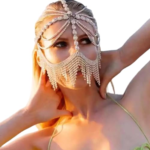 Vynetra Strass-Quasten, Schleier, Kopfschmuck, auffälliges Kostüm, Schmuck, Accessoires für Damen, Maskerade, Tanzpartys, Party, Kopfschmuck für Damen Vynetra Strass-Quasten, Schleier, Kopfschmuck, auffälliges Kostüm, Schmuck, Accessoires für Damen, Maskerade, Tanzpartys, Party, Kopfschmuck für Damen von Vynetra