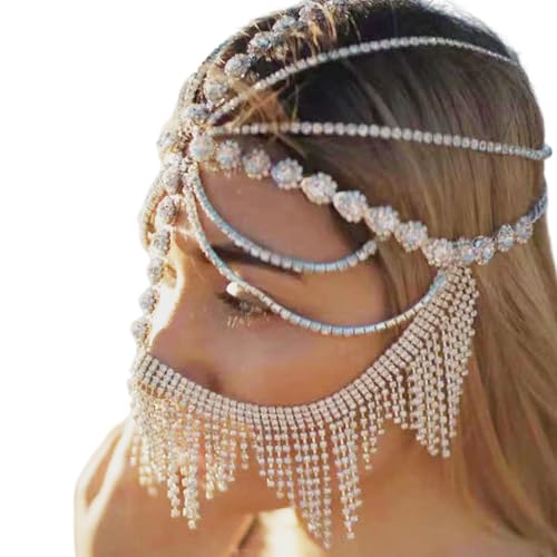 Vynetra Strass-Quasten, Schleier, Kopfschmuck, auffälliges Kostüm, Schmuck, Accessoires für Damen, Maskerade, Tanzpartys, Party, Kopfschmuck für Damen Vynetra Strass-Quasten, Schleier, Kopfschmuck, auffälliges Kostüm, Schmuck, Accessoires für Damen, Maskerade, Tanzpartys, Party, Kopfschmuck für Damen von Vynetra