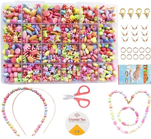 vytung 24 Arten Bunte Baby Stringing Perlen Spiel Schnürsystem Perlen Beads Spielzeug DIY Perlenschmuck für Kinder zum Basteln von Schmuck Ketten Armbändern (Color 3#) von Vytung