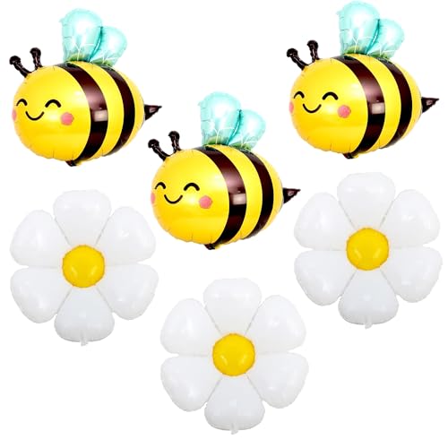 6 Stück Bienen Deko Biene Deko Luftballon Tiere Heißluftballon Geburtstag Deko Mädchen Gänseblümchen Ballons für Baby Shower Hochzeit Jungen und Mädchen Geburtstag Party Dekoration von W Rxkiocs