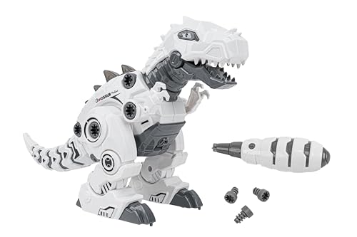 Bauen Sie Ihren Dinosaurierroboter – T-Rex – Schraubendreher und Bolzen im Lieferumfang enthalten – mit Licht und Sound – batteriebetrieben – Kinder 3 Jahre – Spielzeug – WToy – 41669 von W'TOY