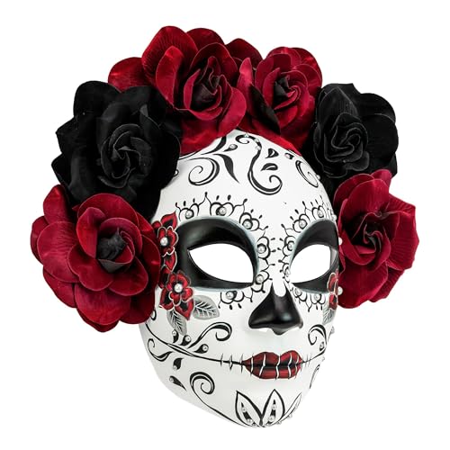 W WIDMANN MILANO Party Fashion 08462 - Maske Dia de Los Muertos mit Rosen, Accessoire für Day of the Dead, Halloween von W WIDMANN MILANO Party Fashion