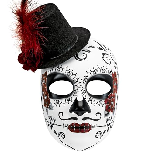 W WIDMANN MILANO Party Fashion 08463 - Maske Dia de Los Muertos mit Hut, Accessoire für Day of the Dead, Halloween von W WIDMANN MILANO Party Fashion