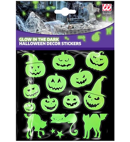 W WIDMANN MILANO Party Fashion 86851 - Leuchtende Halloween Deko-Sticker, Glow in the Dark, 21 x 15 cm, Aufkleber, Dekoration, Halloweenparty, Mottoparty W WIDMANN MILANO Party Fashion 86851 - Leuchtende Halloween Deko-Sticker, Glow in the Dark, 21 x 15 cm, Aufkleber, Dekoration, Halloweenparty, Mottoparty von W WIDMANN MILANO Party Fashion