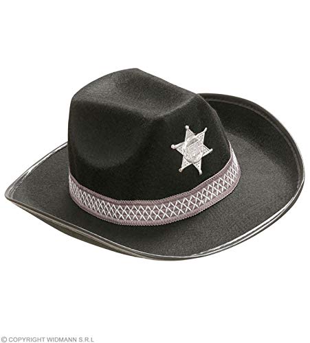 W WIDMANN MILANO Party Fashion - Cowboyhut mit Hutband und Stern, Rodeo, Ranger, Sheriff, Accessoire für Faschingskostüme, Schwarz W WIDMANN MILANO Party Fashion - Cowboyhut mit Hutband und Stern, Rodeo, Ranger, Sheriff, Accessoire für Faschingskostüme, Schwarz von W WIDMANN MILANO Party Fashion