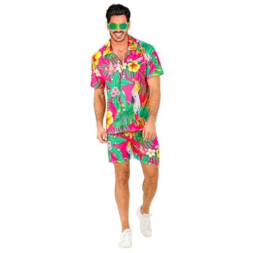 W WIDMANN MILANO Party Fashion - Hawaii Outfit, kurzarm Hemd und Shorts, Blumen, Aloha, Strand Party, Verkleidung von W WIDMANN MILANO Party Fashion