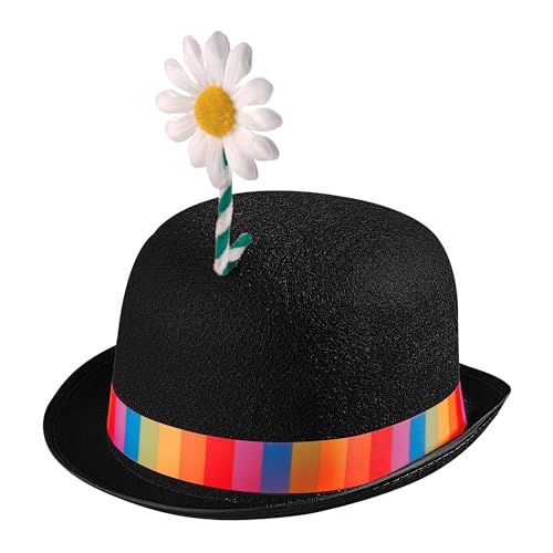 W WIDMANN MILANO Party Fashion - Hut Clown mit Blume, Melone aus Filz, Hut, Accessoire für Faschingskostüme, Schwarz W WIDMANN MILANO Party Fashion - Hut Clown mit Blume, Melone aus Filz, Hut, Accessoire für Faschingskostüme, Schwarz von W WIDMANN MILANO Party Fashion