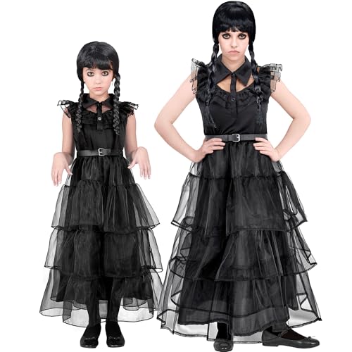 W WIDMANN MILANO Party Fashion - Kinderkostüm Dark Girl, Kleid, Wednesday, Halloween Verkleidung von W WIDMANN MILANO Party Fashion