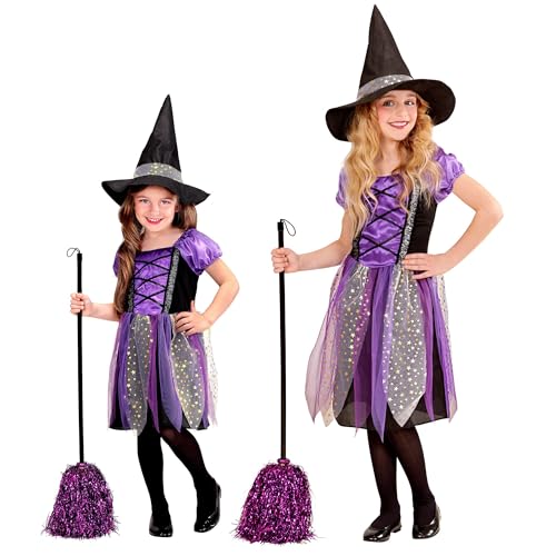 Widmann - Kinderkostüm Hexe, Kleid und Hut, Halloween, Karneval, Mottoparty Widmann - Kinderkostüm Hexe, Kleid und Hut, Halloween, Karneval, Mottoparty von W WIDMANN MILANO Party Fashion