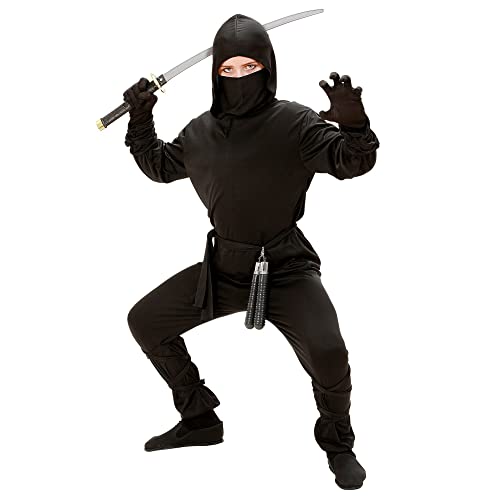 W WIDMANN MILANO Party Fashion - Kinderkostüm Ninja, Oberteil mit Kapuze, Hose, Gürtel, Maske, Arm- und Beinbänder, Karneval, Halloween, Mottoparty, Kämpfer W WIDMANN MILANO Party Fashion - Kinderkostüm Ninja, Oberteil mit Kapuze, Hose, Gürtel, Maske, Arm- und Beinbänder, Karneval, Halloween, Mottoparty, Kämpfer von W WIDMANN MILANO Party Fashion