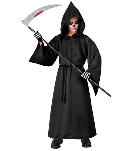 W WIDMANN MILANO Party Fashion - Kinderkostüm Sensemann, Robe mit Kapuze, Grim Reaper, Totengräber, Halloween Verkleidung von W WIDMANN MILANO Party Fashion