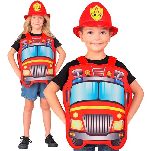 W WIDMANN MILANO Party Fashion - Kinderkostüm Set Beruf, Oberteil und Mütze, Mottoparty, Faschingskostüme Kinder, Rot - Feuerwehr W WIDMANN MILANO Party Fashion - Kinderkostüm Set Beruf, Oberteil und Mütze, Mottoparty, Faschingskostüme Kinder, Rot - Feuerwehr von W WIDMANN MILANO Party Fashion