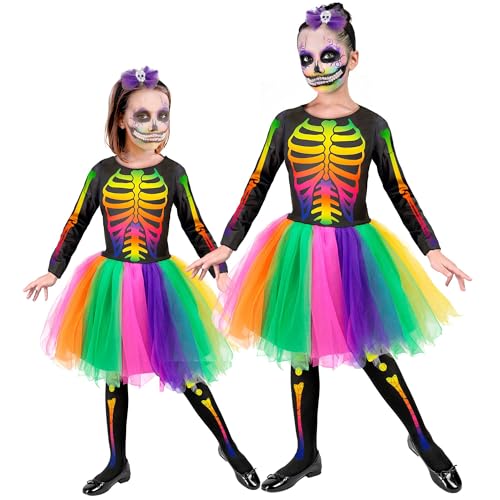W WIDMANN MILANO Party Fashion - Kinderkostüm Skelett, Kleid mit Tutu, Dia de los Muertos, Verkleidung für Halloween, 116 W WIDMANN MILANO Party Fashion - Kinderkostüm Skelett, Kleid mit Tutu, Dia de los Muertos, Verkleidung für Halloween, 116 von W WIDMANN MILANO Party Fashion