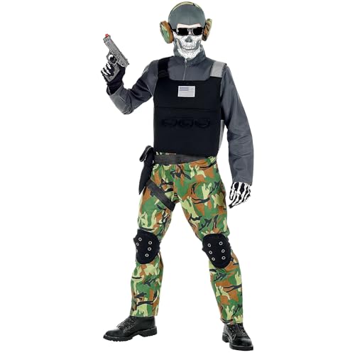 W WIDMANN MILANO Party Fashion 00125 Kinderkostüm Skelett Soldat, Jungen, Camouflage, 164 cm W WIDMANN MILANO Party Fashion 00125 Kinderkostüm Skelett Soldat, Jungen, Camouflage, 164 cm von W WIDMANN MILANO Party Fashion