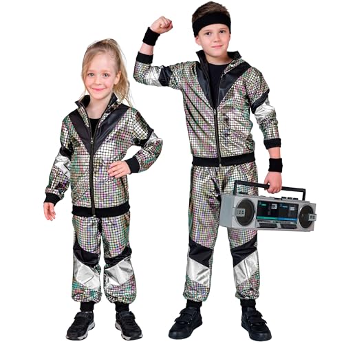 W WIDMANN MILANO Party Fashion - Kinderkostüm Trainingsanzug, Jacke und Hose, 80er Jahre Outfit, Jogginganzug für Karneval & Party W WIDMANN MILANO Party Fashion - Kinderkostüm Trainingsanzug, Jacke und Hose, 80er Jahre Outfit, Jogginganzug für Karneval & Party von W WIDMANN MILANO Party Fashion