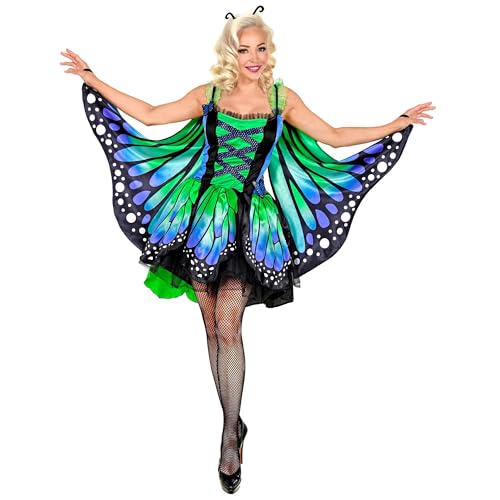 W WIDMANN MILANO Party Fashion 10971 Animal Widmann-Kostüm Schmetterling, Kleid mit Tutu, Flügel und Antennen, für Damen, Tier, Falter, Karneval, Mottoparty, Grün, S W WIDMANN MILANO Party Fashion 10971 Animal Widmann-Kostüm Schmetterling, Kleid mit Tutu, Flügel und Antennen, für Damen, Tier, Falter, Karneval, Mottoparty, Grün, S von W WIDMANN MILANO Party Fashion