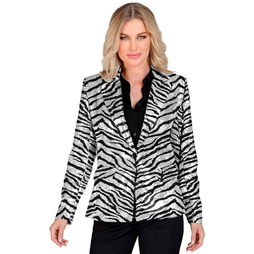 W WIDMANN MILANO Party Fashion - Party Fashion Blazer mit Pailletten für Damen, Schlagermove, Jackett, Animal Print, Festival, Faschingskostüme von W WIDMANN MILANO Party Fashion