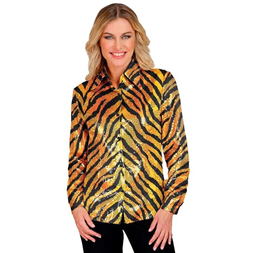 W WIDMANN MILANO Party Fashion - Party Fashion Pailletten Bluse für Damen, Disco Fever, Schlagermove, Damenhemd, Animal Print, Festival, Faschingskostüme W WIDMANN MILANO Party Fashion - Party Fashion Pailletten Bluse für Damen, Disco Fever, Schlagermove, Damenhemd, Animal Print, Festival, Faschingskostüme von W WIDMANN MILANO Party Fashion