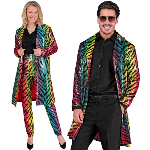 W WIDMANN MILANO Party Fashion - Party Fashion Pailletten Mantel, Party Outfit, Jacke, Disco Fever, Animal Print, Festival, Faschingskostüme von W WIDMANN MILANO Party Fashion