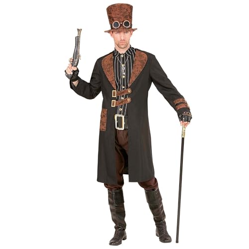 WIDMANN 96730 - Kostüm Steampunk Mantel mit Hemd, Hut, Karneval, Mottoparty, Halloween von W WIDMANN MILANO Party Fashion