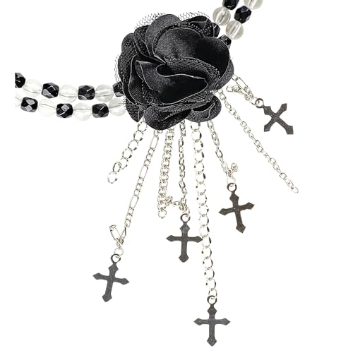 W WIDMANN MILANO Party Fashion - Halskette mit gotischer Blume, Halsband, Modeschmuck, Gothic, Day of the Dead, Dia de los Muertos, Halloween von W WIDMANN MILANO Party Fashion