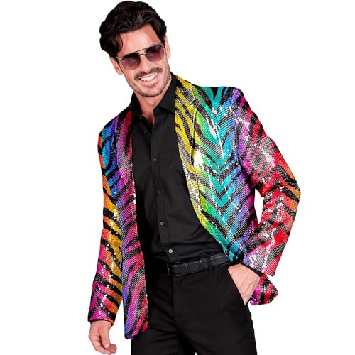 W WIDMANN MILANO Party Fashion - Party Fashion Jackett mit Pailletten für Herren, Disco Fever, Anzugjacke, Schlagermove, Animal Print W WIDMANN MILANO Party Fashion - Party Fashion Jackett mit Pailletten für Herren, Disco Fever, Anzugjacke, Schlagermove, Animal Print von W WIDMANN MILANO Party Fashion