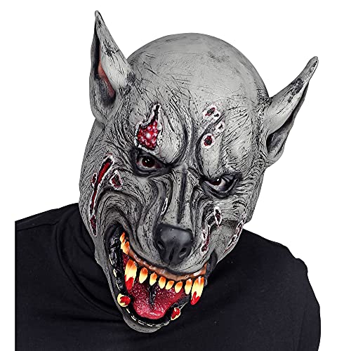 Widmann 00998 - Vollkopfmaske Werwolf mit Fell, blutig, Horror, Halloween, Karneval, Mottoparty von W WIDMANN MILANO Party Fashion