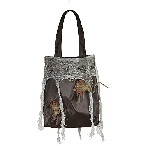 Widmann 01428 - Tasche Ratte, mit ausgefranstem Netzgewebe, Schwarz, Accessoire, Kostüm, Karneval, Mottoparty, Halloween von W WIDMANN MILANO Party Fashion