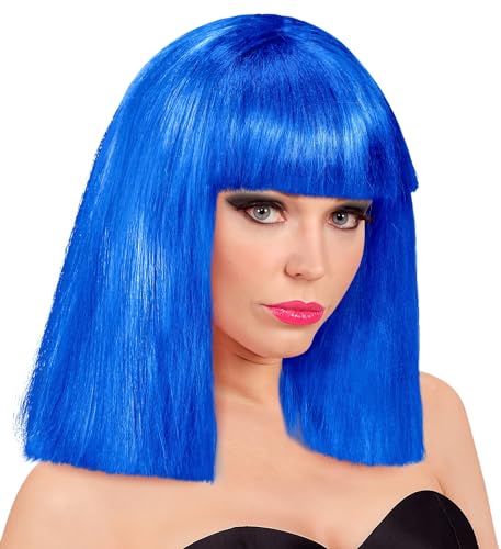 Widmann 10272 - Perücke Showgirl, blau, Disco, Karneval, Mottoparty von W WIDMANN MILANO Party Fashion