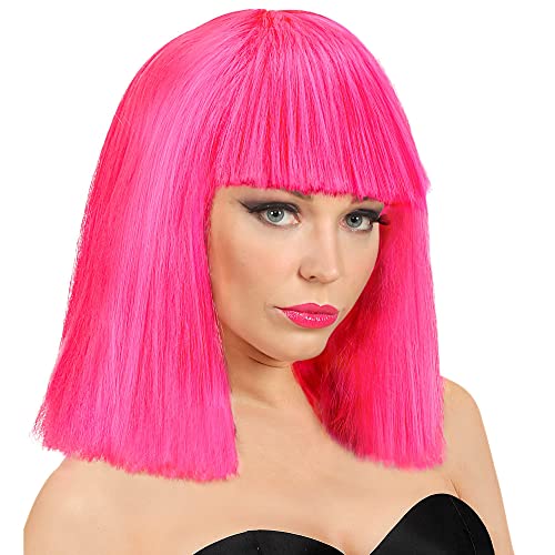 Widmann 10274 - Perücke Showgirl, neon-pink, Disco, Karneval, Mottoparty von W WIDMANN MILANO Party Fashion