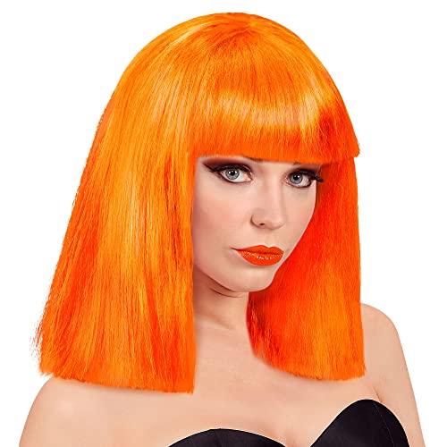 Widmann 10276 - Perücke Showgirl, neon-orange, Disco, Karneval, Mottoparty von W WIDMANN MILANO Party Fashion