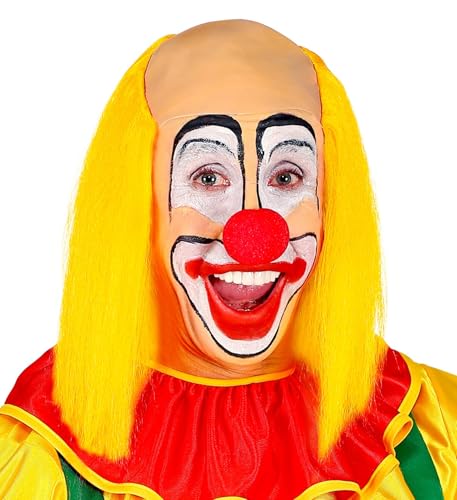 Widmann 10281 - Clown Glatze mit gelben Haaren, Zirkus, Hut, Kopfschmuck, Accessoire, Mottoparty, Karneval von W WIDMANN MILANO Party Fashion