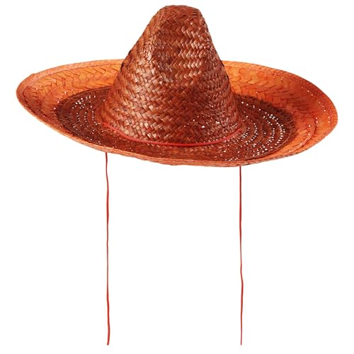 Widmann 1427F - Sombrero, Orange, ca. 48 cm, Mexiko, Hut, Kopfschmuck, Accessoire, Karneval, Mottoparty von W WIDMANN MILANO Party Fashion