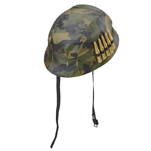 Widmann 23938 - Soldatenhelm mit Munition, Soldat, Bundeswehr, Hut, Kopfschmuck, Accessoire, Mottoparty, Karneval von W WIDMANN MILANO Party Fashion