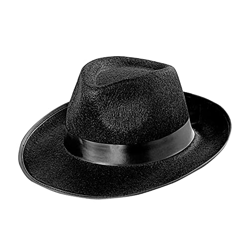 Widmann 2483S - Gangsterhut, Schwarz, Al Capone, Noir, Hut, Kopfschmuck, Accessoire, Mottoparty, Karneval von W WIDMANN MILANO Party Fashion