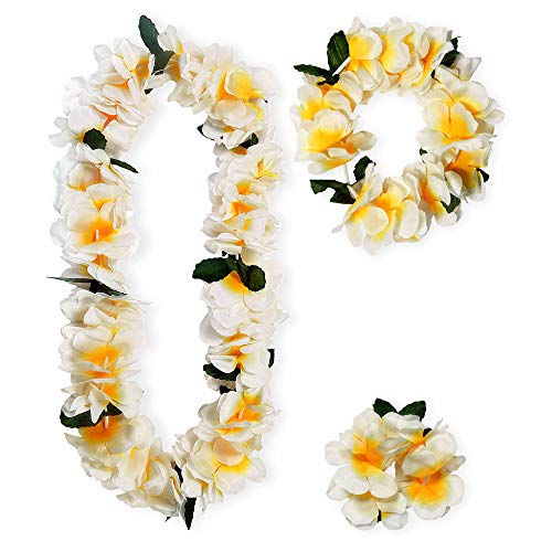 Widmann 2767W - Waikiki Hawaiiset Deluxe, 1 Kette, 1 Kopfschmuck, 2 Armbänder, Blumenketten, Schmuckset, Beachparty, Karneval, Mottoparty von W WIDMANN MILANO Party Fashion