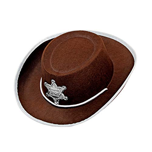 Widmann 27713 - Cowboy Hut für Kinder, aus Filz, Braun, Wilder Westen, Hut, Accessoire, Karneval, Mottoparty von W WIDMANN MILANO Party Fashion