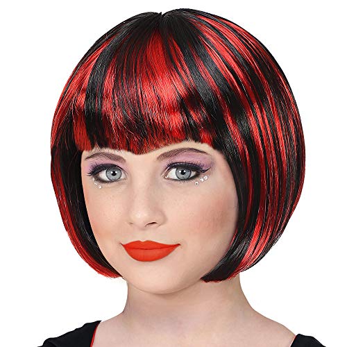 Widmann 46921 - Kinderperücke Halloween, rot-schwarz, Gothik, Vampir, Halloween, Karneval, Mottoparty von W WIDMANN MILANO Party Fashion