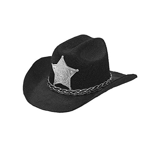 Widmann 68570 - Minihut Cowboy, Schwarz, Hut, Kopfschmuck, Accessoire, Mottoparty, Karneval von W WIDMANN MILANO Party Fashion