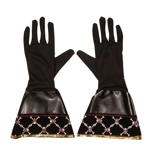 Widmann 7094G - Handschuhe Piraten, Kunstleder, Schwarz, Halloween, Karneval, Mottoparty von W WIDMANN MILANO Party Fashion