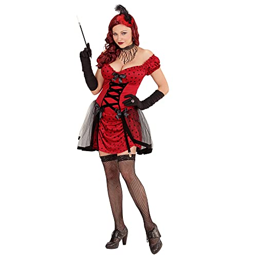 Widmann 76262 - Kostüm Cabaret Girl, Kleid mit Strapse, Haarkamm mit Feder, Burlesque, Fasching, Mottoparty, Karneval von W WIDMANN MILANO Party Fashion